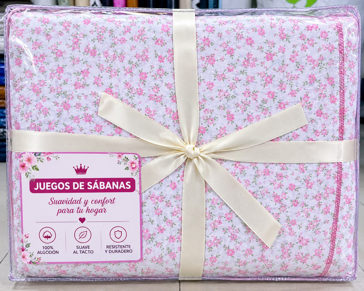 Juego de Sábanas Tela Mojada Estampadas – 4 Piezas