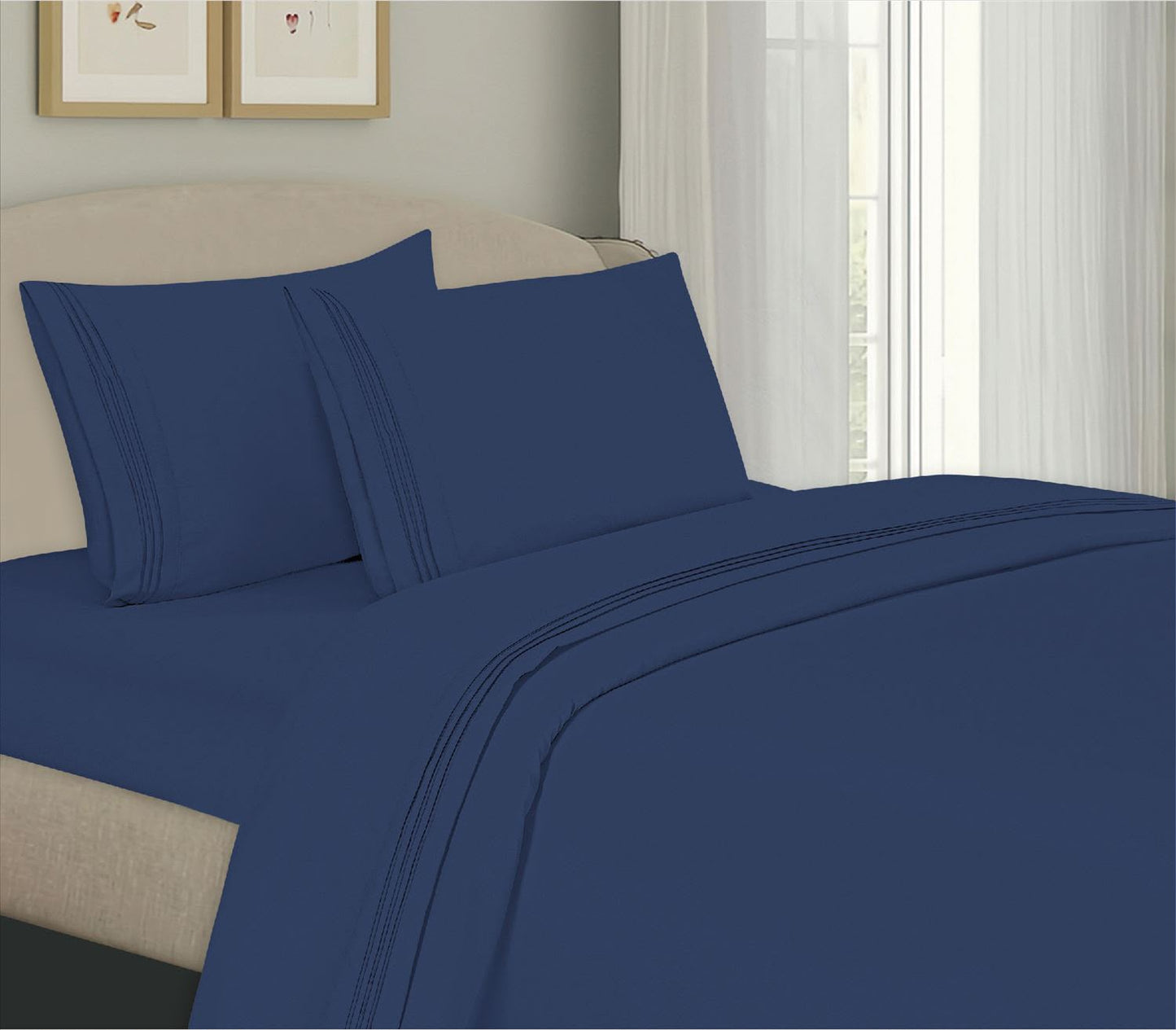 Sábanas 4 Piezas Algodón Premium – Frescas, Suaves y Resistente