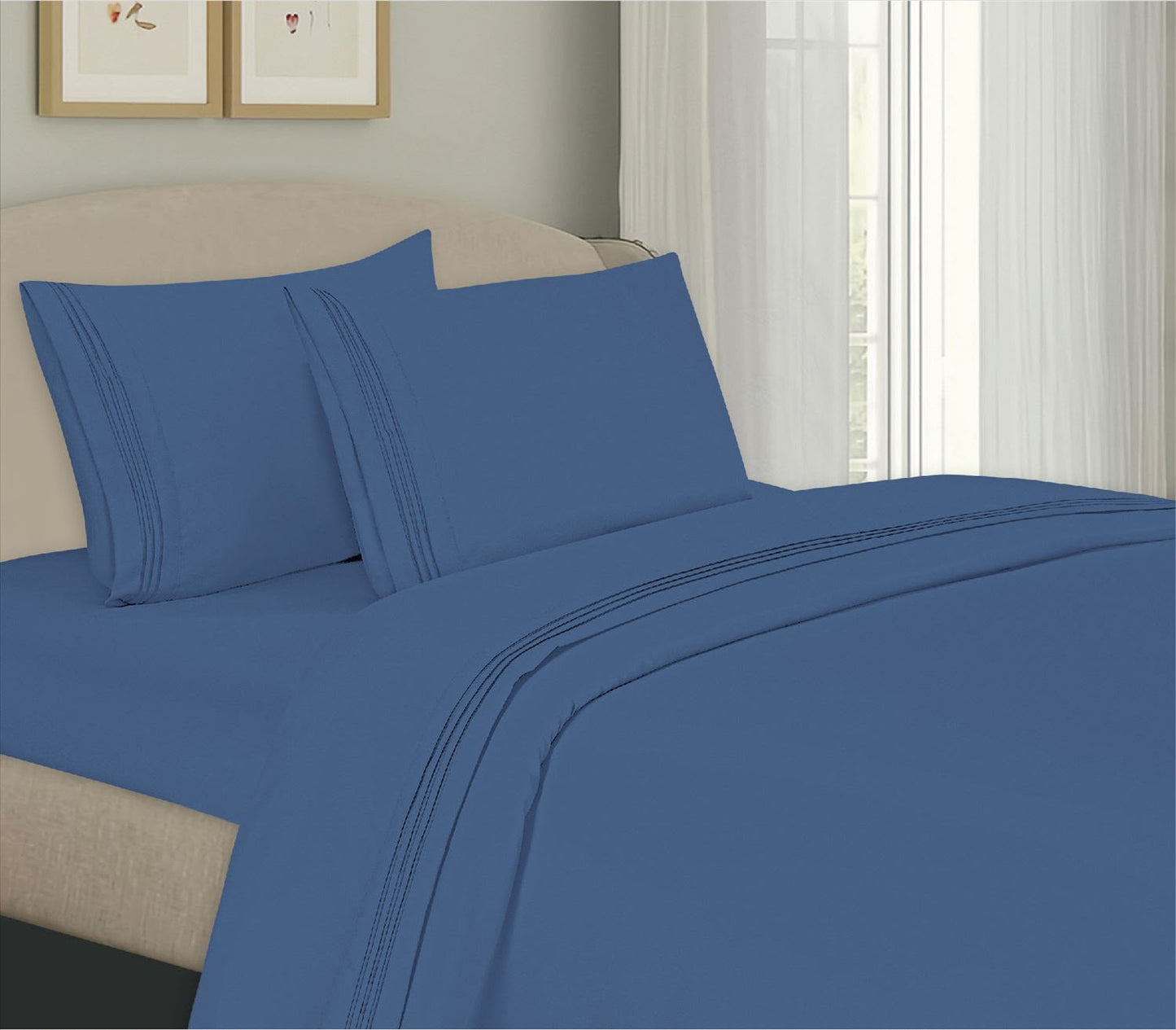Sábanas 4 Piezas Algodón Premium – Frescas, Suaves y Resistente