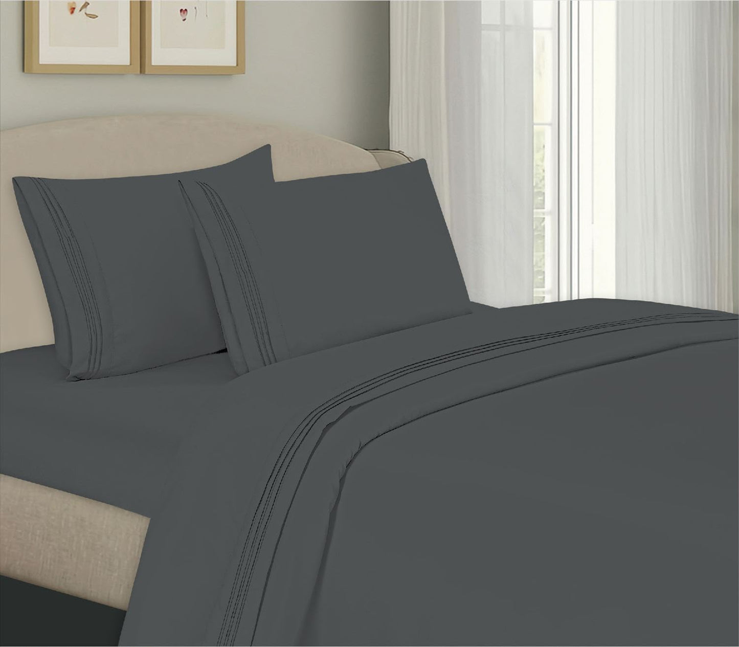 Sábanas 4 Piezas Algodón Premium – Frescas, Suaves y Resistente