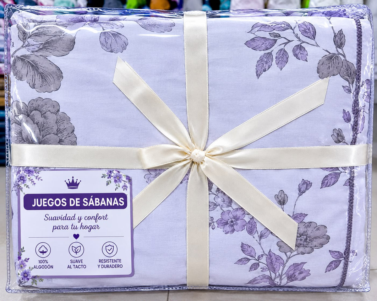Juego de Sábanas Tela Mojada Estampadas – 4 Piezas